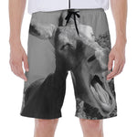 Black And White Funny Donkey Print Men's Beach Shorts