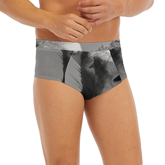 Black And White Funny Donkey Print Men's Briefs