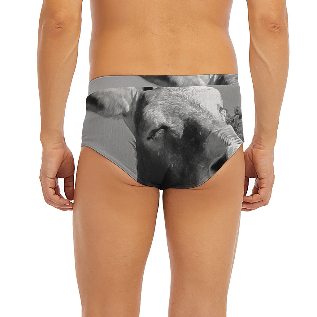 Black And White Funny Donkey Print Men's Briefs