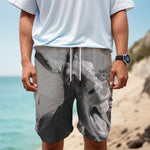 Black And White Funny Donkey Print Men's Cargo Shorts