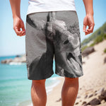 Black And White Funny Donkey Print Men's Cargo Shorts