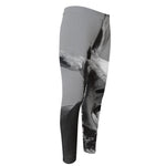 Black And White Funny Donkey Print Men's Compression Pants