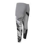 Black And White Funny Donkey Print Men's Compression Pants