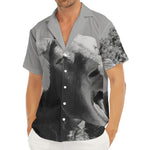 Black And White Funny Donkey Print Men's Deep V-Neck Shirt