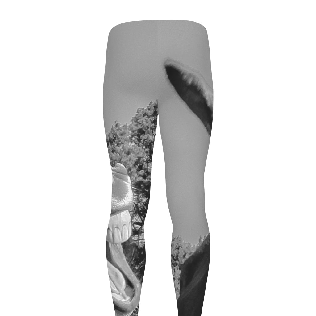 Black And White Funny Donkey Print Men's leggings