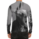 Black And White Funny Donkey Print Men's Long Sleeve Rash Guard