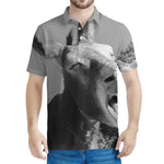 Black And White Funny Donkey Print Men's Polo Shirt