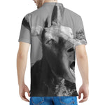 Black And White Funny Donkey Print Men's Polo Shirt