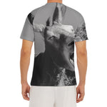 Black And White Funny Donkey Print Men's Short Sleeve Rash Guard