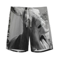 Black And White Funny Donkey Print Men's Athletic Shorts