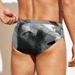 Black And White Funny Donkey Print Men's Swim Briefs