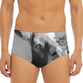 Black And White Funny Donkey Print Men's Triangle Swim Briefs