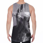 Black And White Funny Donkey Print Men's Velvet Tank Top