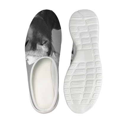 Black And White Funny Donkey Print Mesh Casual Shoes