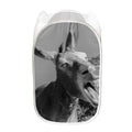 Black And White Funny Donkey Print Mesh Laundry Hamper