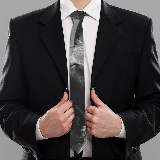 Black And White Funny Donkey Print Necktie