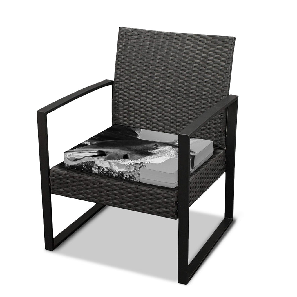 Black And White Funny Donkey Print Outdoor Seat Cushion Cover