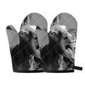 Black And White Funny Donkey Print Oven Mitts