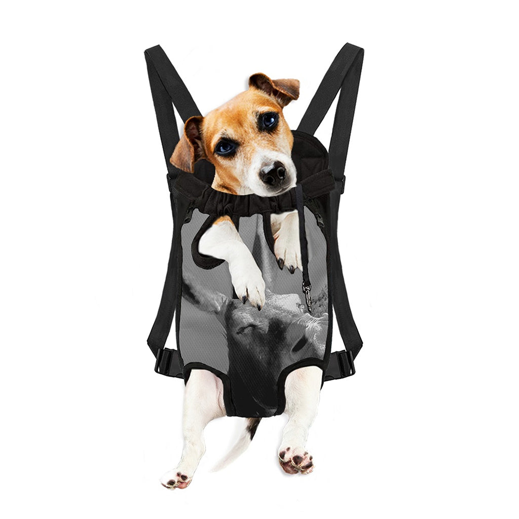 Black And White Funny Donkey Print Pet Carrier Backpack