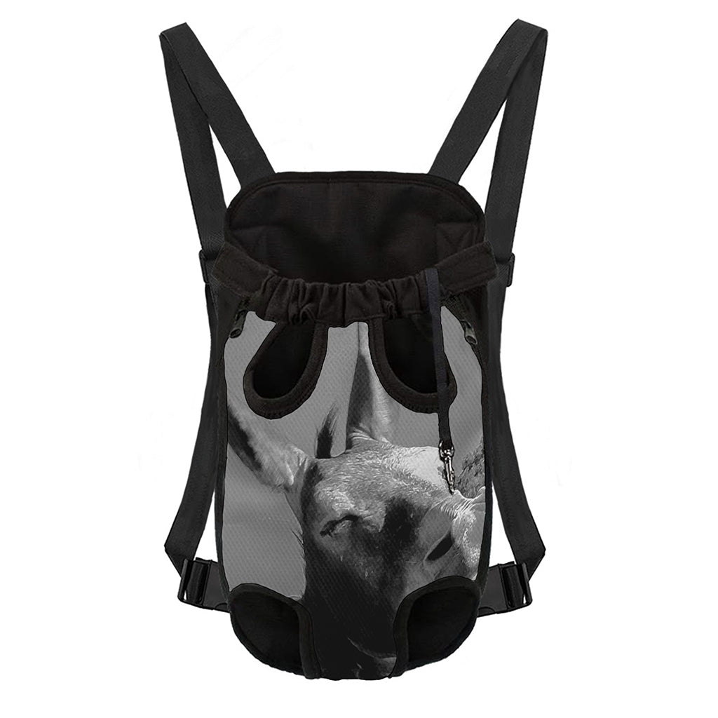 Black And White Funny Donkey Print Pet Carrier Backpack