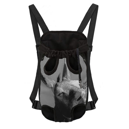 Black And White Funny Donkey Print Pet Carrier Backpack