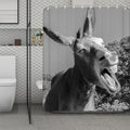 Black And White Funny Donkey Print Polyester Shower Curtain