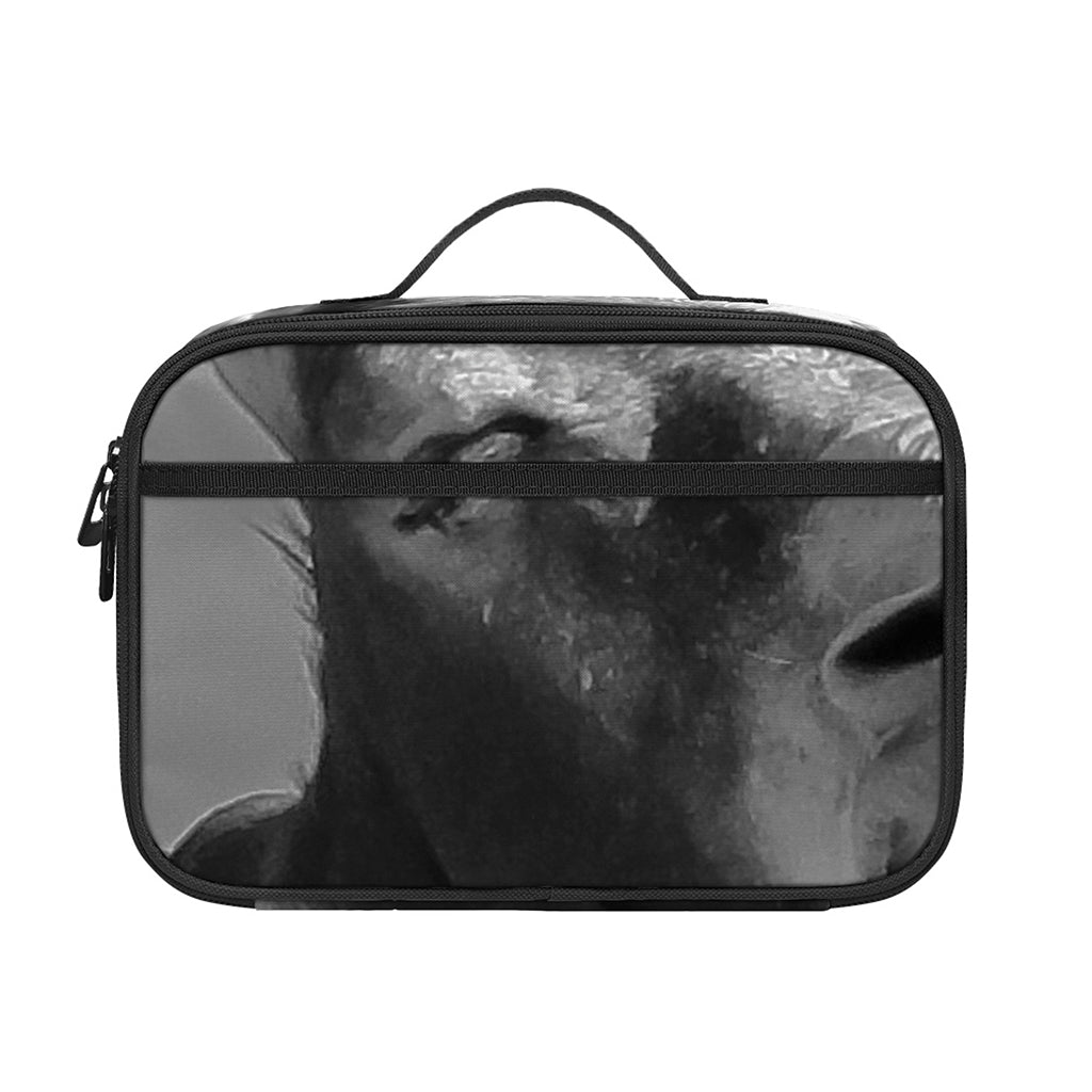 Black And White Funny Donkey Print Portable Lunch Bag