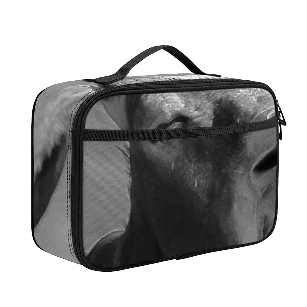 Black And White Funny Donkey Print Portable Lunch Bag