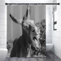 Black And White Funny Donkey Print Premium Shower Curtain