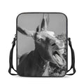 Black And White Funny Donkey Print Rectangular Crossbody Bag