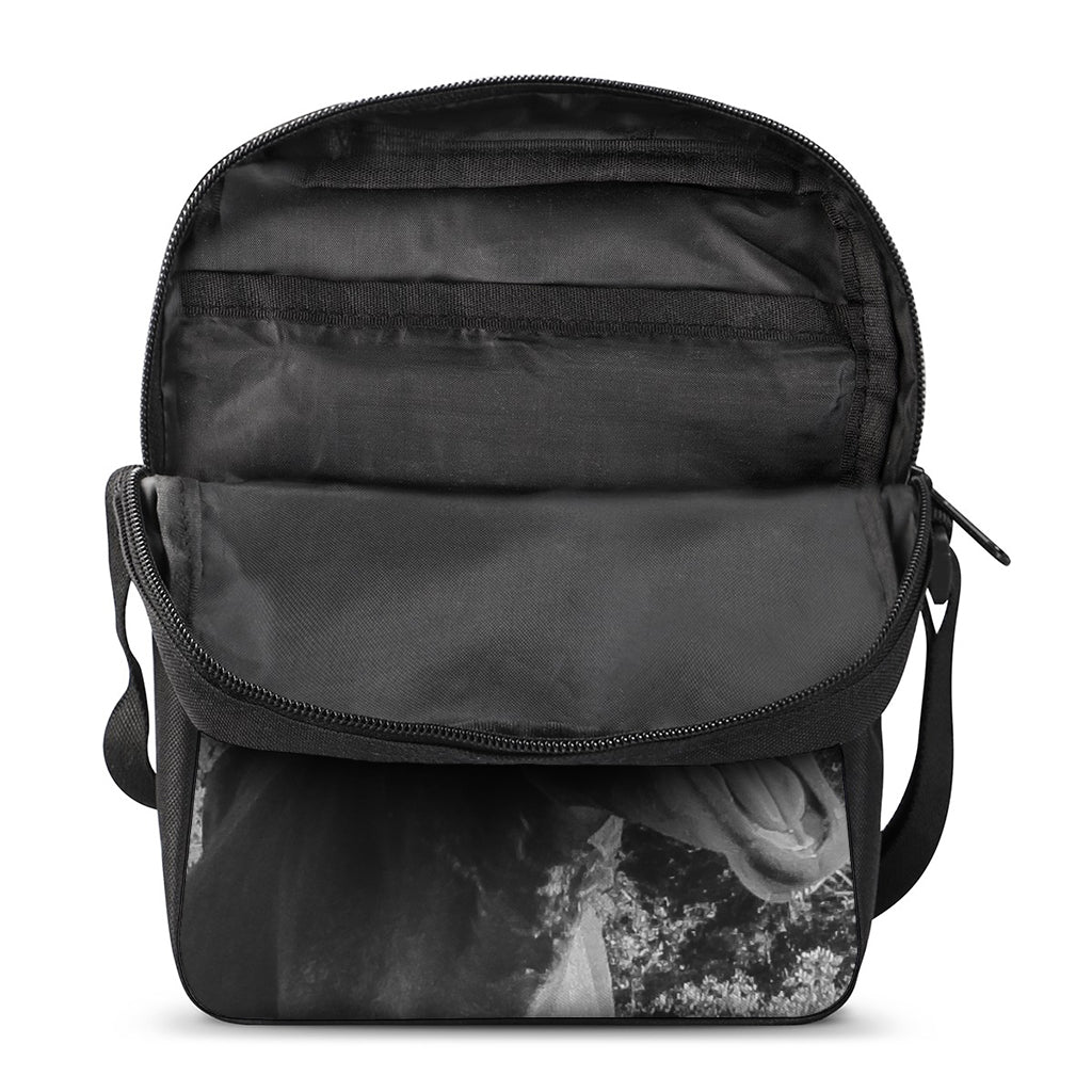 Black And White Funny Donkey Print Rectangular Crossbody Bag