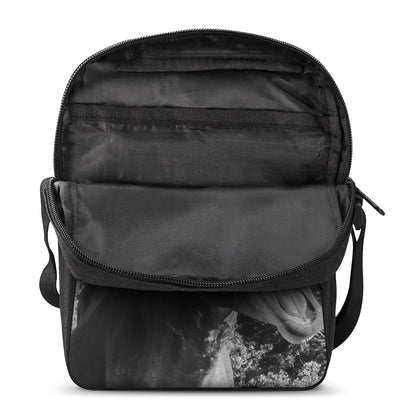 Black And White Funny Donkey Print Rectangular Crossbody Bag