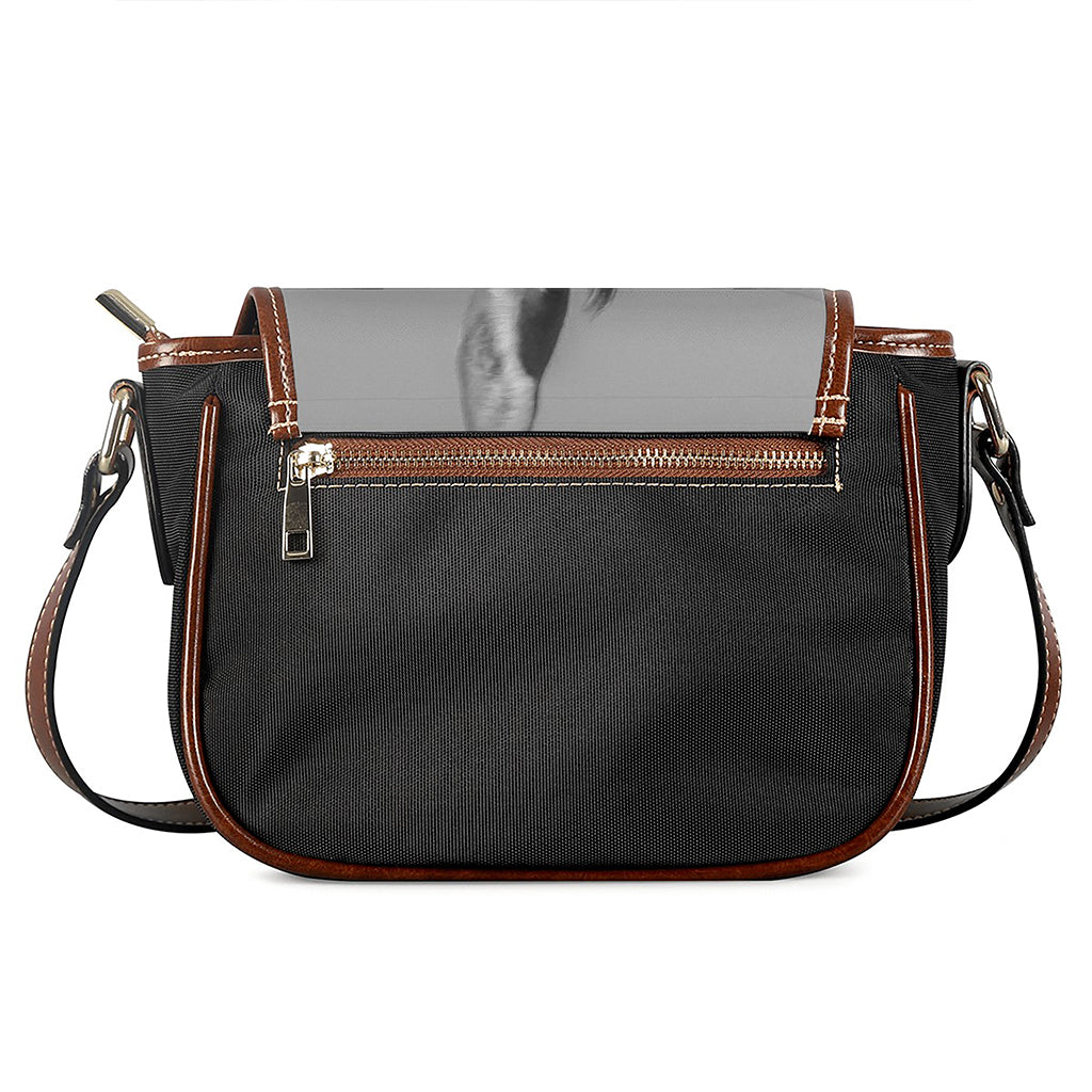 Black And White Funny Donkey Print Saddle Bag