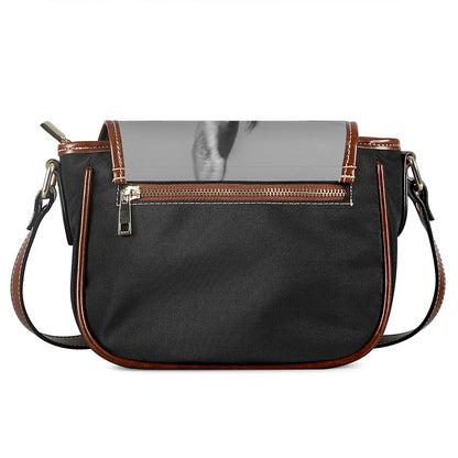Black And White Funny Donkey Print Saddle Bag