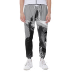 Black And White Funny Donkey Print Scuba Joggers