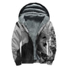 Black And White Funny Donkey Print Sherpa Lined Zip Up Hoodie