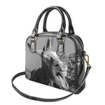 Black And White Funny Donkey Print Shoulder Handbag