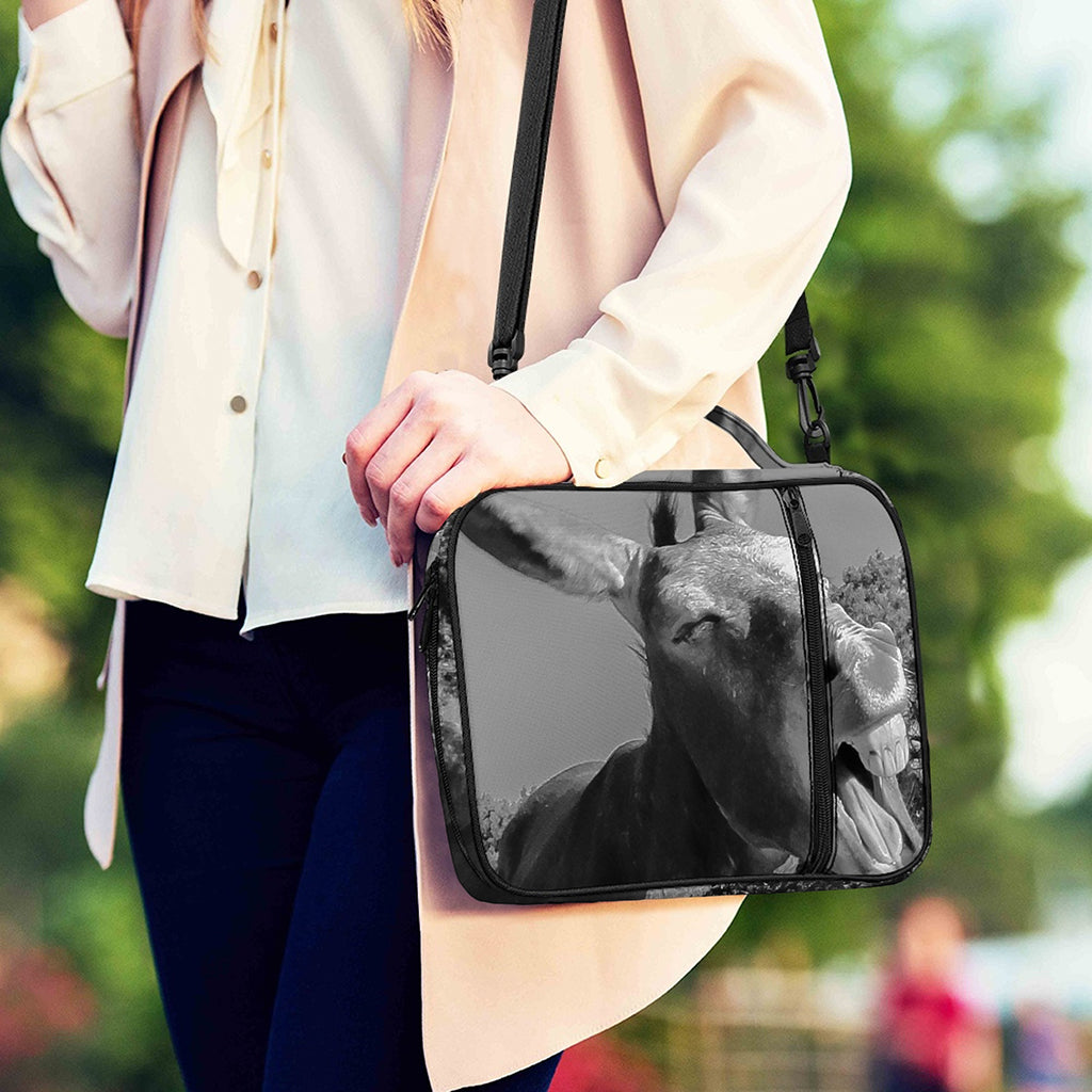 Black And White Funny Donkey Print Shoulder Strap Bible Bag