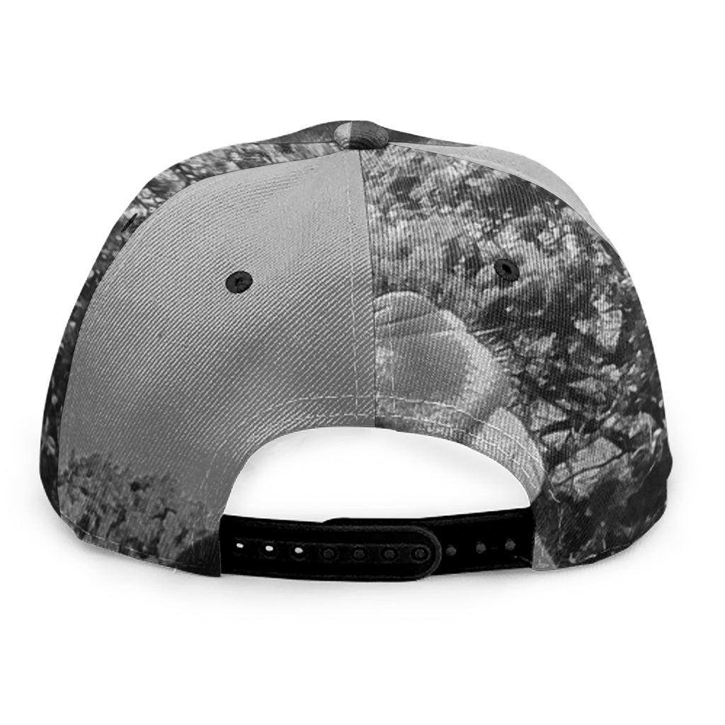 Black And White Funny Donkey Print Snapback Cap