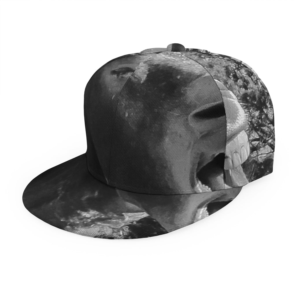 Black And White Funny Donkey Print Snapback Cap