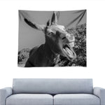 Black And White Funny Donkey Print Tapestry