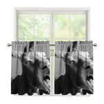 Black And White Funny Donkey Print Tier Curtains