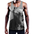 Black And White Funny Donkey Print Men's Workout Tank Top