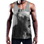 Black And White Funny Donkey Print Training Tank Top