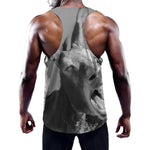 Black And White Funny Donkey Print Training Tank Top