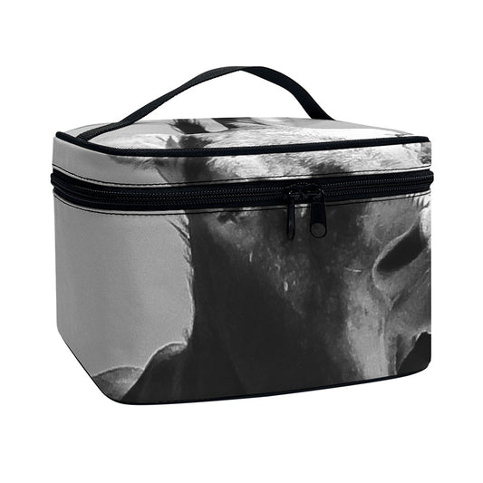 Black And White Funny Donkey Print Travel Makeup Bag