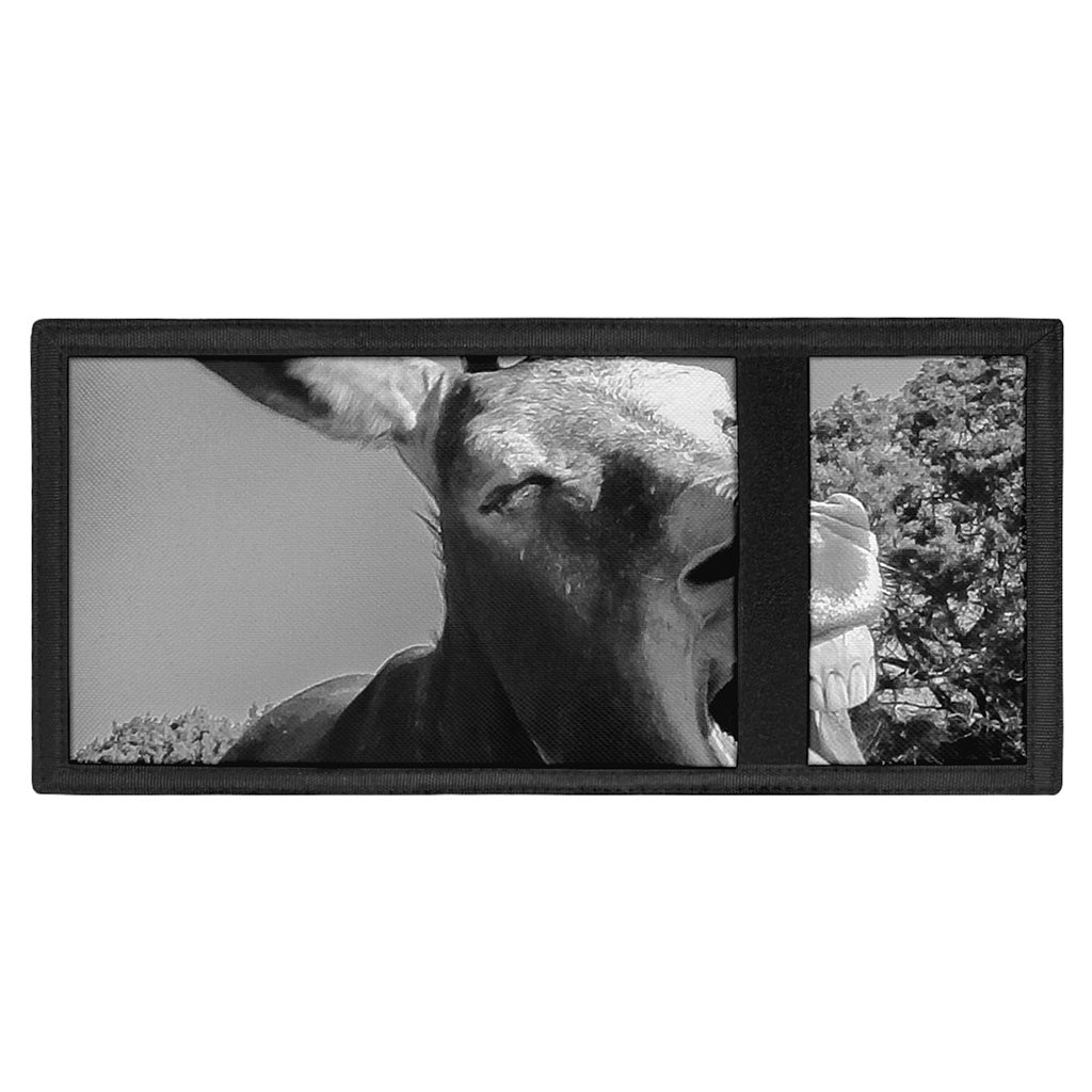 Black And White Funny Donkey Print Trifold Wallet