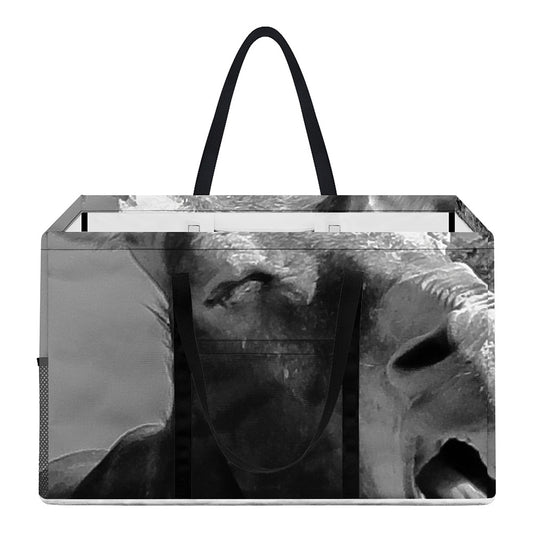 Black And White Funny Donkey Print Utility Tote Bag