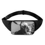 Black And White Funny Donkey Print Waist Bag