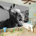 Black And White Funny Donkey Print Wall Sticker
